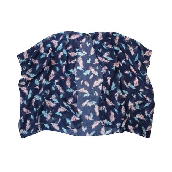 Lane Bryant Sheer Feather Print Open Front Kimono Cardigan Wrap - Picture 2 of 10